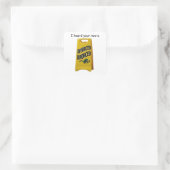 Gelbes Scheidungszeichen Quadratischer Aufkleber (Tasche)