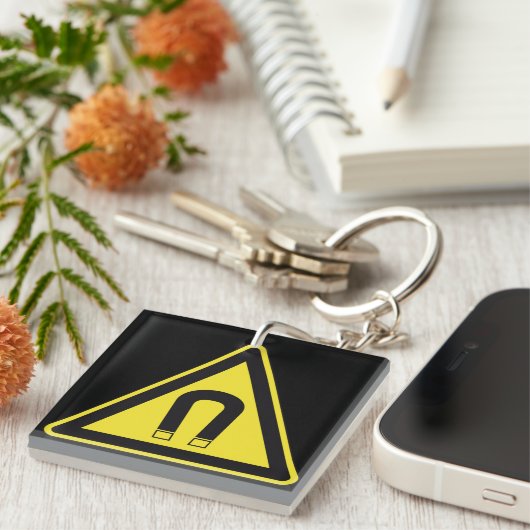 Gelbes Schildchen-Schlüsselanhänger Schlüsselanhänger (Vorderseite rechts)