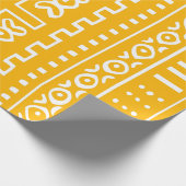 Gelbes Schlamm-Stoff-Muster Geschenkpapier (Ecke)