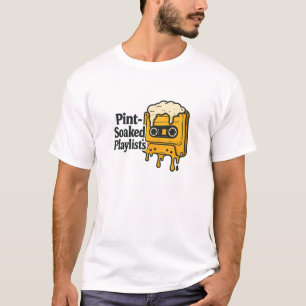 Gelbes schmelzendes Bier-Kassette-Musik-Zitat T-Shirt