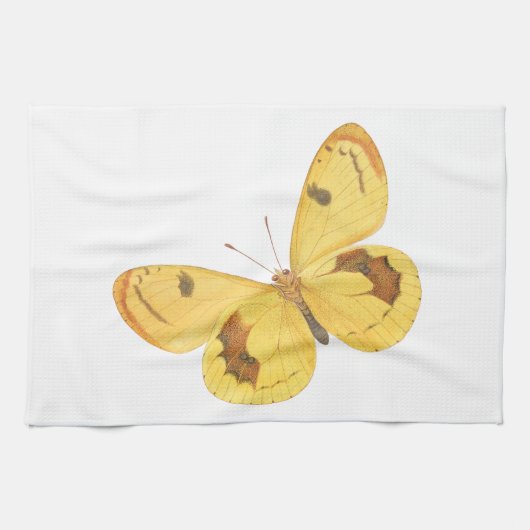 Gelbes Schmetterling - Vintage Kunstküche Handtuch (Horizontal)