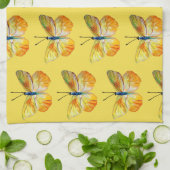 Gelbes Schmetterling Wasserfarben Kunstmuseum Küchentuch (Gefaltet)