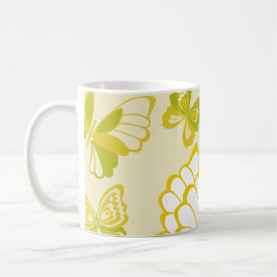 Gelbes Schmetterlingsmuster Kaffeetasse