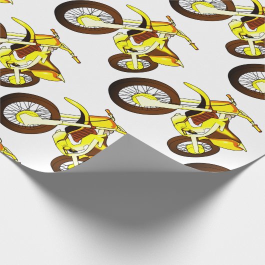 Gelbes Schmutzrad 🚲 MX Motorrad 🏍 Geschenkpapier (Ecke)