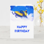 Gelbes Schneemobil in Blizzard Karte (Gelbe Blume)