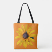 Gelbes schwarz-Mit Augen Susan Blume Foto Orange Tasche (Rückseite)