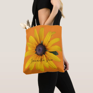 Gelbes schwarz-Mit Augen Susan Blume Foto Orange Tasche