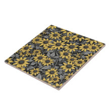 Gelbes schwarz-Mit Augen Susan-Blume-Muster