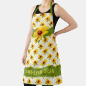 Gelbes schwarz-mit Augen Susan Floral Foto Polka-D Schürze (InSitu)