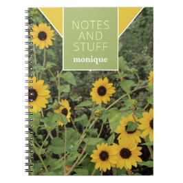 Gelbes schwarz-Mit Augen Susan Floral-Notebook Notizblock