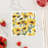 Gelbes schwarz-Mit Augen Susan Floral Pattern Serviette (Beispiel)