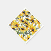 Gelbes schwarz-Mit Augen Susan Floral Pattern Serviette (Ecke)