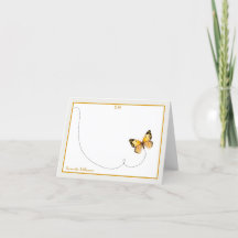 Gelbes Schwarz-Orange Dot Butterfly Monogramm gekl