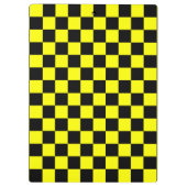 Gelbes Schwarz-Schachbrettmuster Klemmbrett (Rückseite)