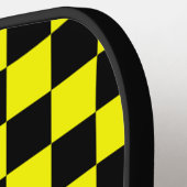 Gelbes Schwarz-Schachbrettmuster Pickleball Schläger (Linke Seite)