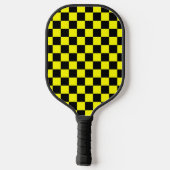 Gelbes Schwarz-Schachbrettmuster Pickleball Schläger (Rückseite)