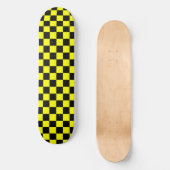 Gelbes Schwarz-Schachbrettmuster Skateboard (Vorderseite)
