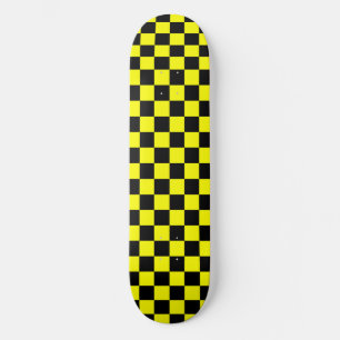 Gelbes Schwarz-Schachbrettmuster Skateboard