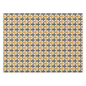 Gelbes schwarzes Barock Fleur-de-lis-Muster Tischdecke (Vorderseite (Horizontal))