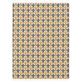 Gelbes schwarzes Barock Fleur-de-lis-Muster Tischdecke (Vorderseite)
