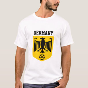 Gelbes schwarzes Deutschland-Wappen Fußball T-Shirt
