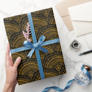 Gelbes schwarzes ethnisches afrikanisches traditio geschenkpapier