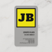 Gelbes Schwarzes feines Monogramm Minimalistisch M Visitenkarte (Vorderseite)