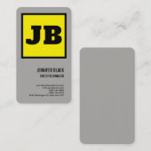 Gelbes Schwarzes feines Monogramm Minimalistisch M Visitenkarte (Vorne/Hinten)