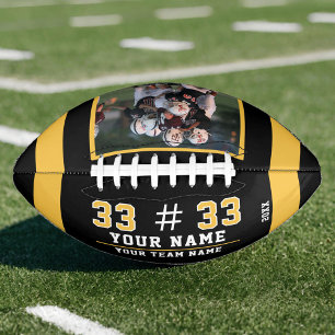 Gelbes schwarzes Foto Football