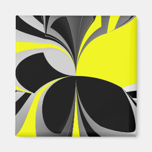 Gelbes schwarzes graues abstraktes magnet