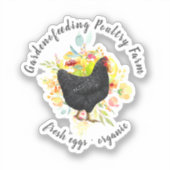 Gelbes schwarzes Hühnerhaus Aufkleber (Vorderseite)