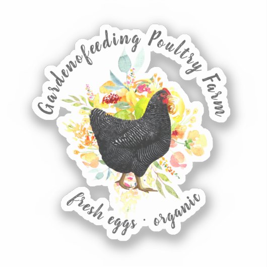 Gelbes schwarzes Hühnerhaus Aufkleber (Vorderseite)