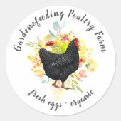 Gelbes schwarzes Hühnerhaus Runder Aufkleber (Vorderseite)