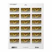 Gelbes Schwarzes Mit Augen Suspensionsfeld Blume Adressaufkleber (Vorne)