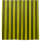 Gelbes schwarzes Muster für vertikale Streifen Duschvorhang (Vorderseite)