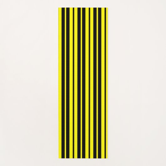Gelbes schwarzes Muster für vertikale Streifen Yogamatte (Vorderseite)