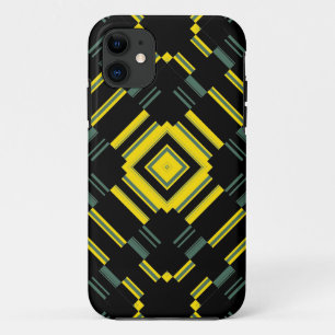 Gelbes schwarzes Muster Retro Art Design 2 Case-Mate iPhone Hülle