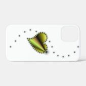 Gelbes schwarzes Regenbogenherz mit Sternen Case-Mate iPhone Hülle (Rückseite (Horizontal))