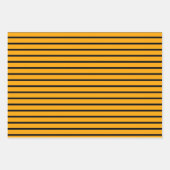 Gelbes schwarzes Retro-Streifenmuster Geschenkpapier Set (Vorderseite 2)