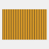 Gelbes schwarzes Retro-Streifenmuster Geschenkpapier Set (Vorderseite)