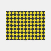 Gelbes schwarzes Schachbrett Diamantmuster Fleecedecke (Vorderseite (Horizontal))