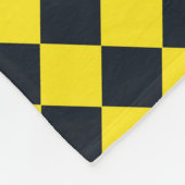 Gelbes schwarzes Schachbrett Diamantmuster Fleecedecke (Ecke)