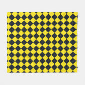 Gelbes schwarzes Schachbrett Diamantmuster Fleecedecke (Vorderseite (Horizontal))