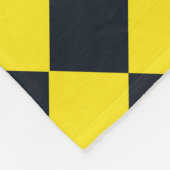 Gelbes schwarzes Schachbrett Diamantmuster Fleecedecke (Ecke)