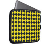 Gelbes schwarzes Schachbrett Diamantmuster Laptopschutzhülle (Vorne Rechts)