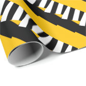 Gelbes schwarzes Schleifpapier Geschenkpapier (Rolleneckpunkt)