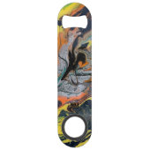 Gelbes schwarzes Silberröhrchen Orangefarbenes Fla Speed Flaschenöffner (Vorderseite)