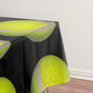 Gelbes schwarzes Tennisball-Muster, Tischdecke