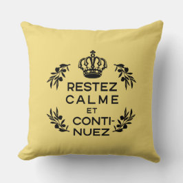 Gelbes schwarzes Wappen Französisch ruhig halten u Kissen