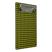 Gelbes Schwarzes Weave-Muster Mini Klemmbrett (Schrägansicht)